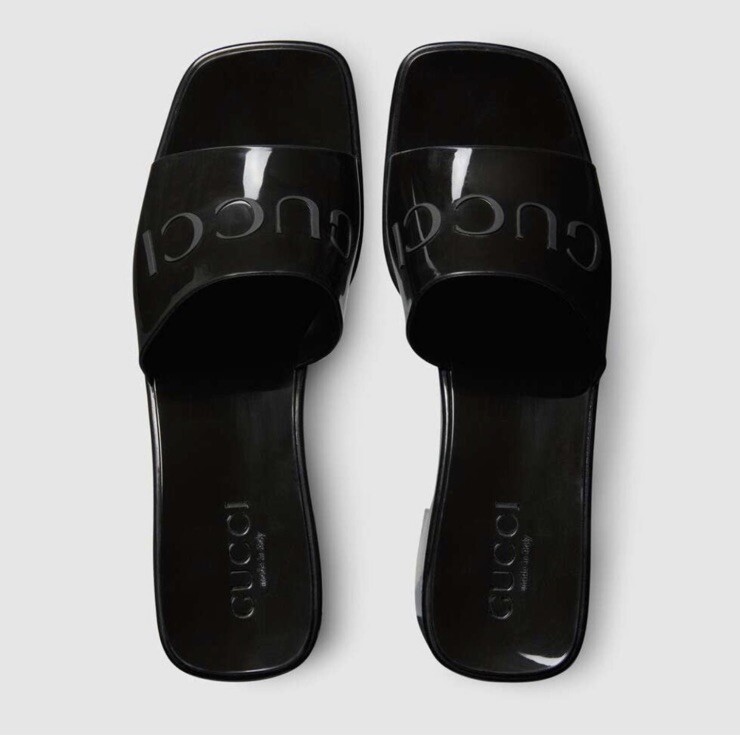 サンダル・ミュール [GUCCI] Women's Logo Rubber Slide Sandals NEW Gucci Rubber Logo Platform 20/60mm Slide Sandals