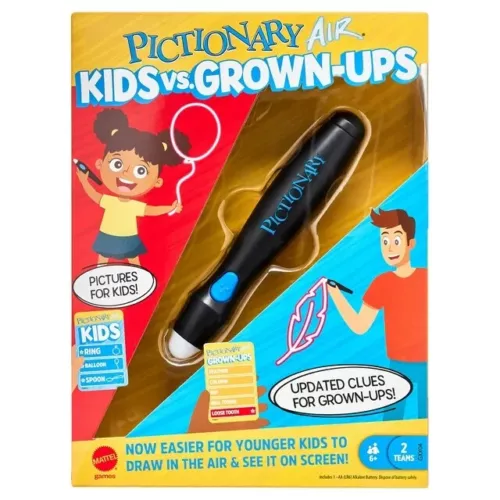 PICTIONARY AIR Kids vs. Grown-Ups - Family Game Night, w/ Light Pen & Clue Cards