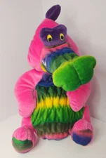 Stuffins Pink Dinosaur Crocodile Rainbow Plush 2000 Stuffed Animal Y2K Toy 13 in