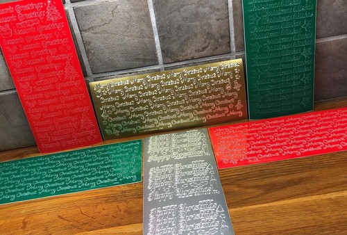 Craft Clearout PEEL OFFS x 6 Sheets Christmas Sentiments Gold Silver Red Green O - Picture 2 of 3