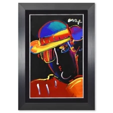 Peter Max ZERO SPECTRUM (MAN) One-Of-A-Kind Acrylic Mixed Media signed Framed