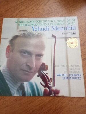 Yehudi Menuhin mendelssohn concerto in e minor vinyl LP His masters voice