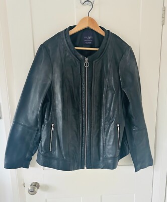 Violeta by Mango Leather Jacket - Size L (16) - Unworn