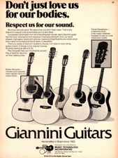 ANNUNCIO STAMPA CHITARRE GIANNINI 1979 BRASILE, PUBBLICITÀ ACUSTICA STAMPA SEI CORDE