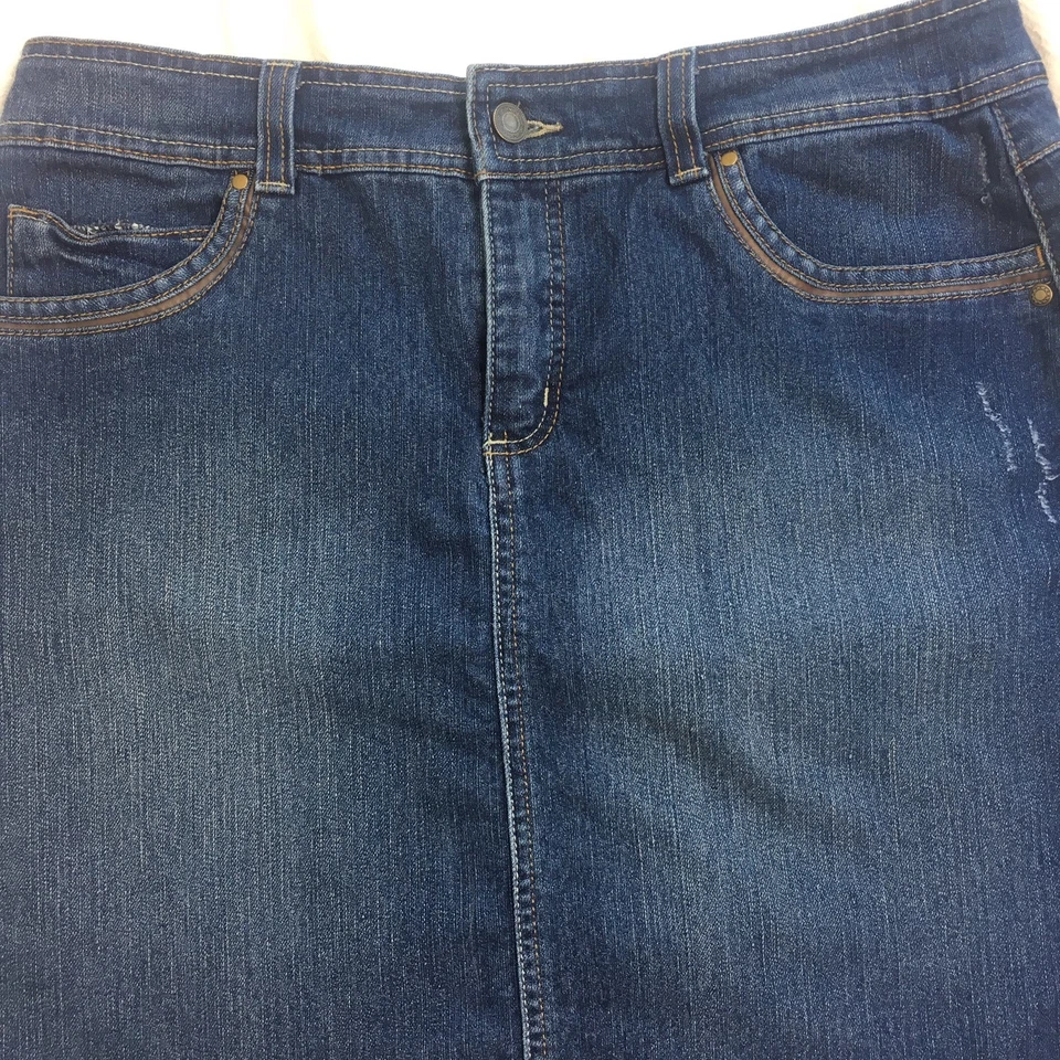 Falda vaquera para mujer Relativity talla 10 azul desgastado P1 Foto 3 de 4