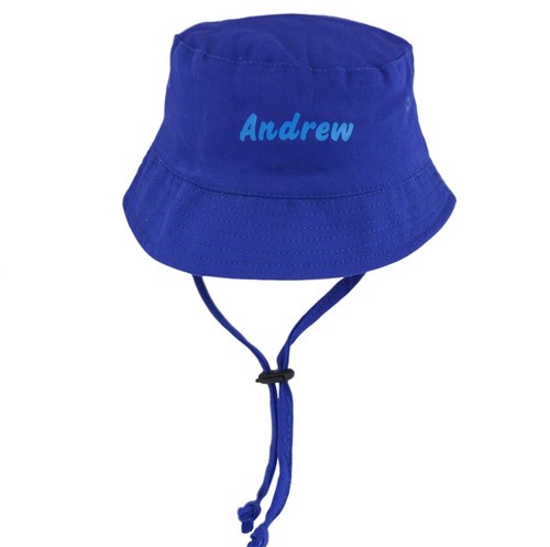 Personalised Name Baby Sun Hat Boy Girl, Custom Bucket Hat with Chin Strap 0-18m - Picture 50 of 53