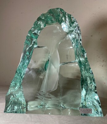 Vintage Handmade Vicke Lindstrand Kosta Boda Glass Ice Block