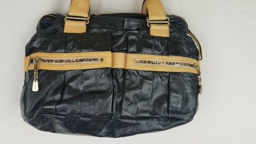 See By Chloe Handbag Y2K Day Tripper Glazed Soft Black Leather Tan Straps Purse