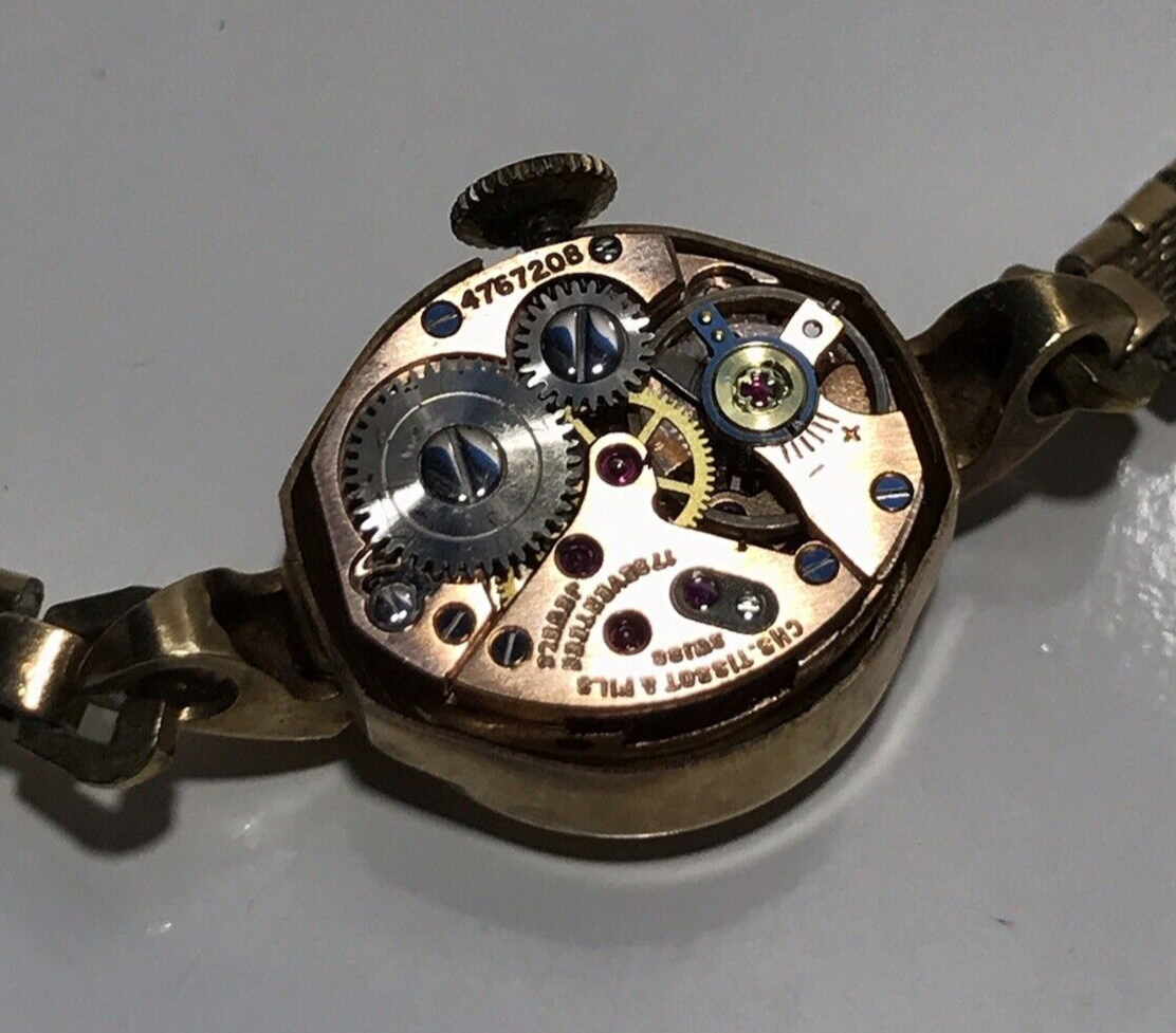 Lady Tissot 手巻き腕時計 17ジュエル Vintage Tissot Ladies 10k Yellow Gold Wind up Wrist Watch | eBay