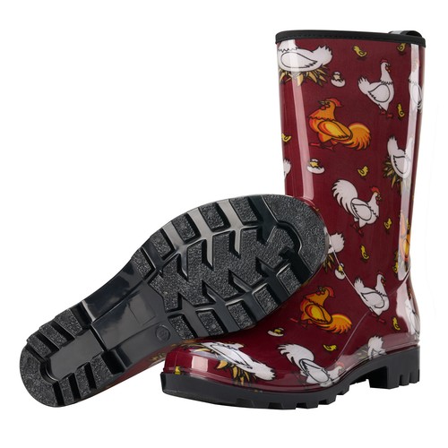 HISEA Women's Printed Rain Boot Waterproof Mid Calf Farm Garden Yard Work Boots - Picture 88 of 103