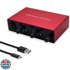 Audio Interface USB Audio Interface with Mic Preamplifier USB Audio Mixer Rec