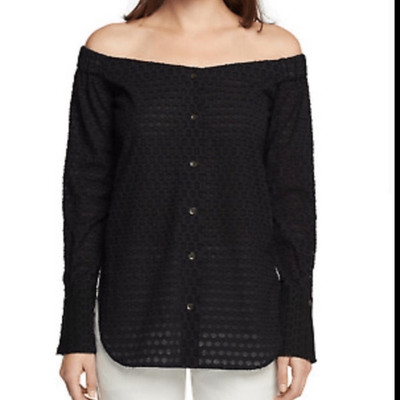 Rag & bone kacy rare semi sheer geometric octagon print off shoulder size xs