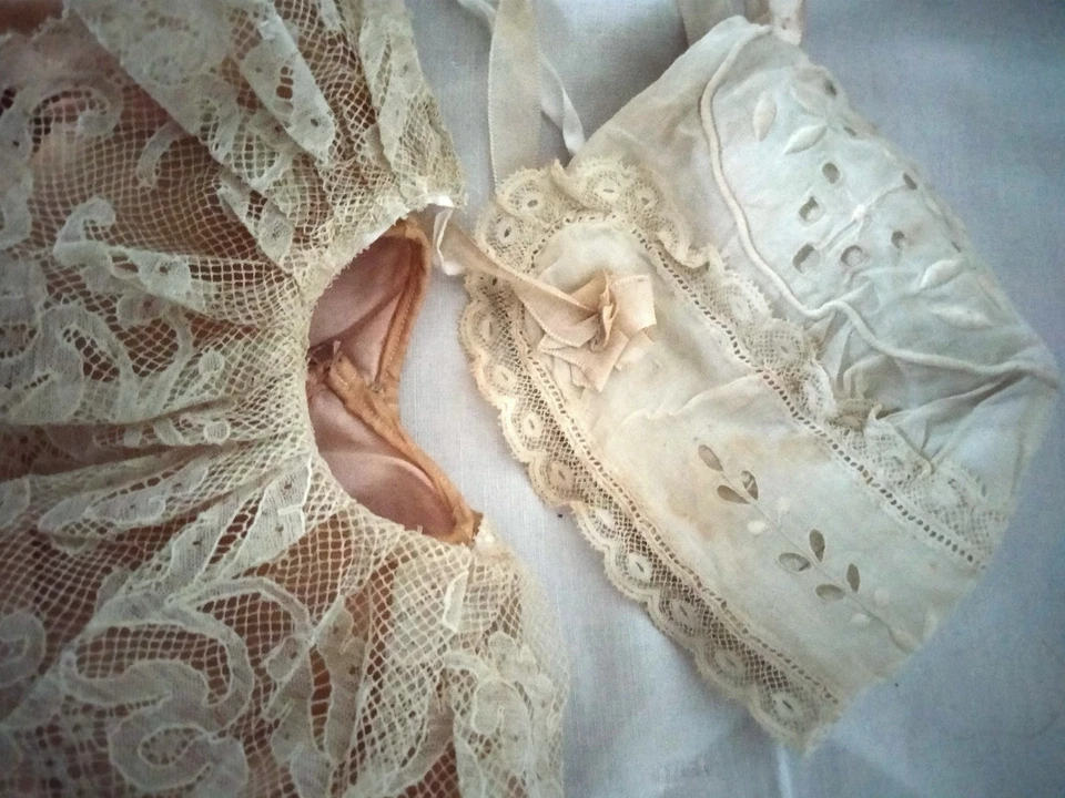 Poupée Ancienne Belle Robe Ancienne T10 Vers 1900 - Photo 3/4