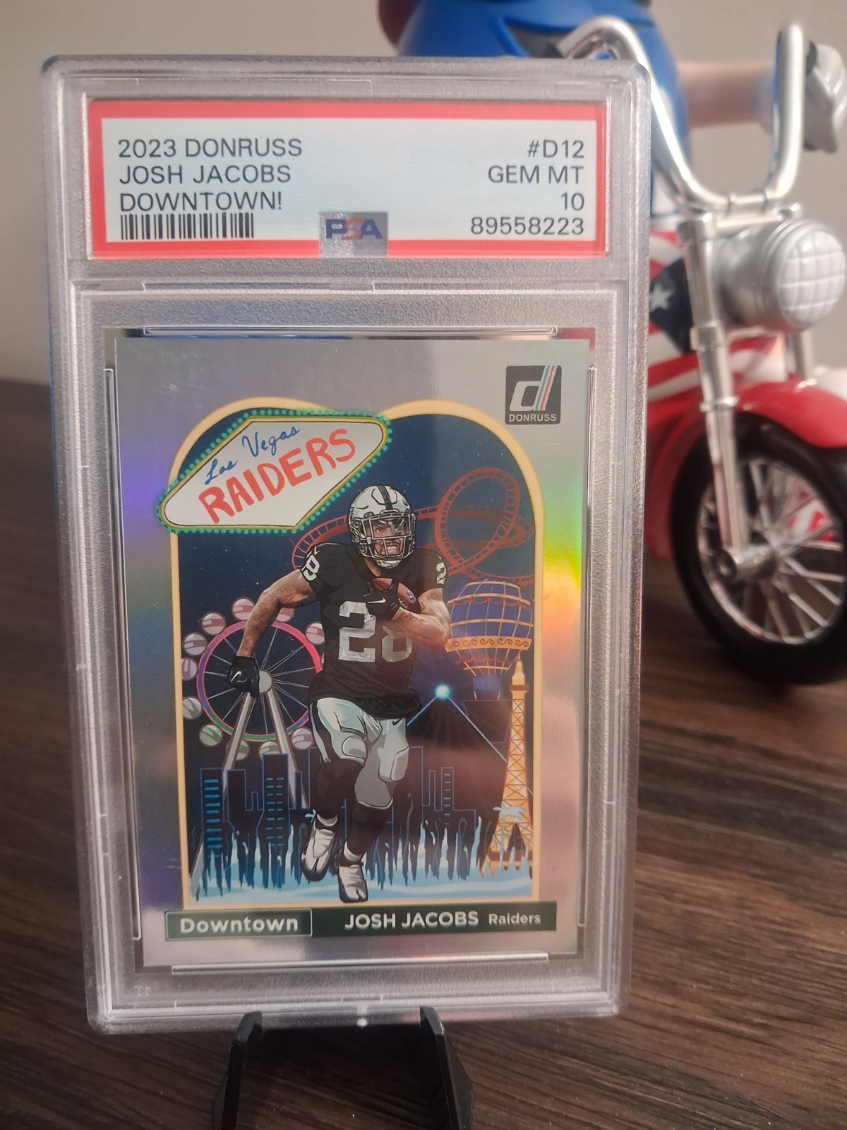 2023 Panini Donruss - Downtown! Josh Jacobs #D-12 PSA 10