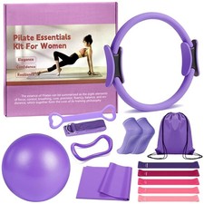 Pilates Ring 13 Piece Set,Pilates Kit for Women Exercise Equipment Accessorie...