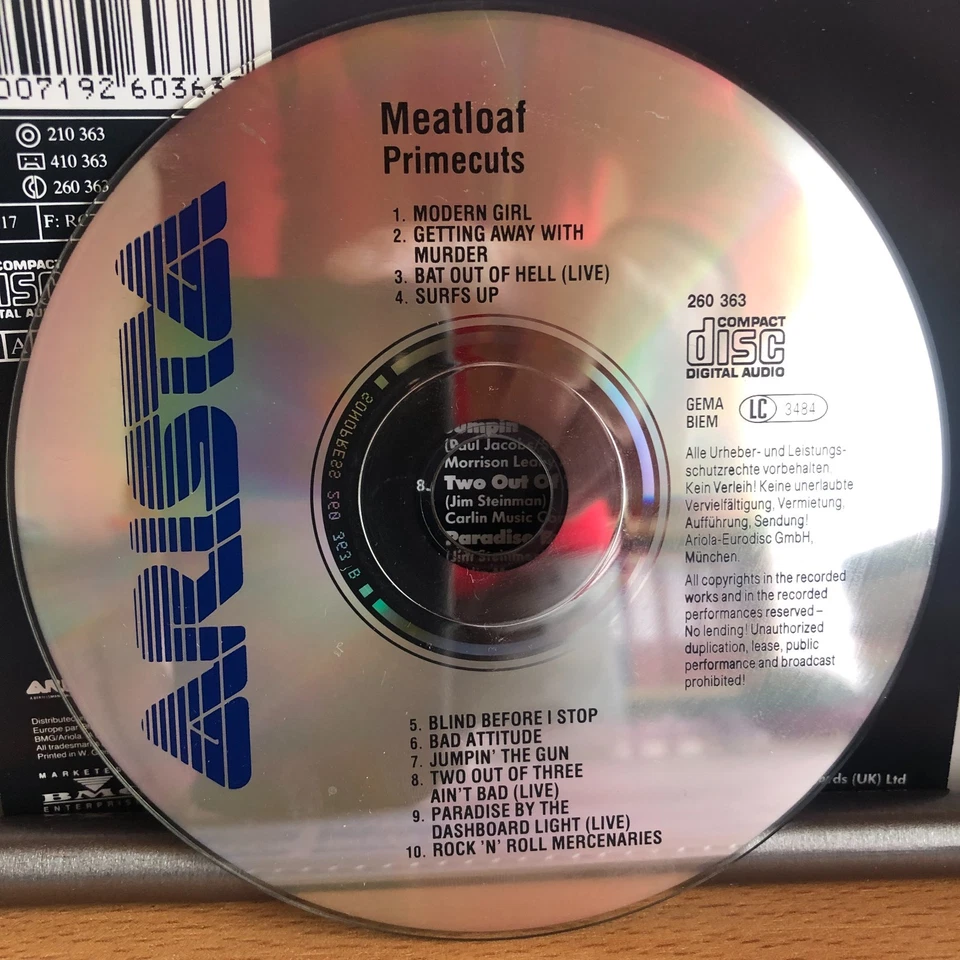 Meat Loaf- Prime Cuts - Compilation - CD 1989 - Bild 3 von 3