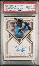Topps 2022 Definitive Vidal Brujan Rookie Auto /50 PSA 10 Tampa Bay Rays