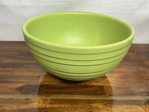 Vintage McCoy 12” Lime  Green Beehive Banded Mixing Bowl