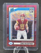 2024 Panini Donruss - Rated Rookie Luke McCaffrey #302 Optic Red Wave Prizm (RC)