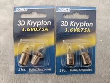Dorcy Flashlight Replacement Bulbs 3D Krypton 3.6V/.75A KPR103 Lot Of 2