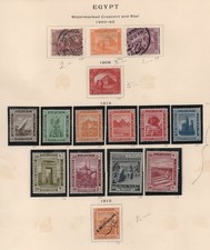 EGYPT 1889-1924 COLLECTION OF 61 STAMPS ON 3 ALBUM PAGES 39 MINT HINGE & 22 USED