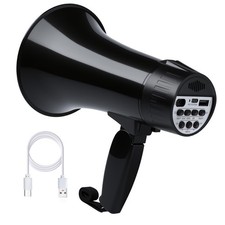 MGROLX 20 Watt Rechargeable Megaphone Bullhorn with Siren and 240s Recording, BT