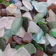 4 OZ mixed sea glass LG pcs, mystery bag, bulk Genuine surf tumbled NYC beach
