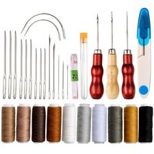 GOTRUST Leather Sewing Kit, 32pcs Upholstery Repair Tools, Muti-Colored