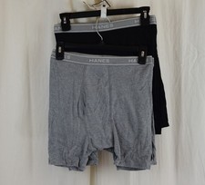 Hanes 6 PACK Men's Underwear Boxer Briefs Cool  Breathable Gray/Black Size M