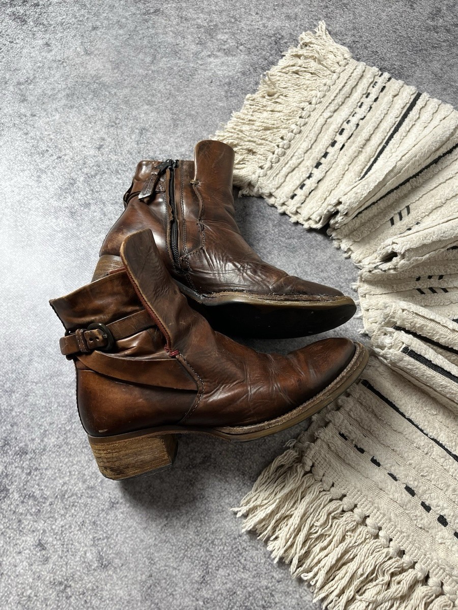 🔥A.S.98 Airsteps Ankle Leather Vintage Western Boots Guidi Kmrii