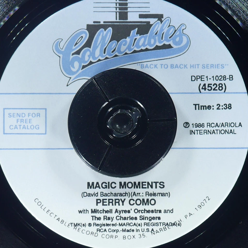 PERRY COMO Round And Round / Magic Moments COLLECTABLES 4528 NM 45rpm - Image 3 of 4