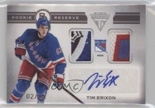 2011-12 Panini Titanium 2/15 Tim Erixon #19 RPA Dual Patch Auto RC 0uj7