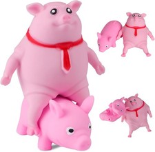 Squishy Pig Toys 2Pack Pink Stress Balls for Adults and Kids, Cute Pig...