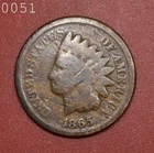 1865 Indian Head Cent *Free S/H After 1st Item*
