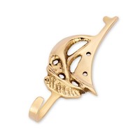 Maritim Haken Boot 4X9,5Cm Aus Messing Gold Wandhaken TüRhaken Kleiderhaken