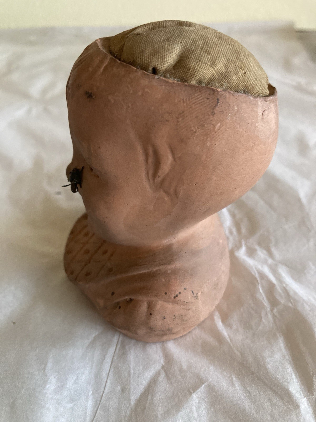 Antique Rare GEORGES DREYFUS Paris 1900 Couture/Limoges Earthenware Needle Spike