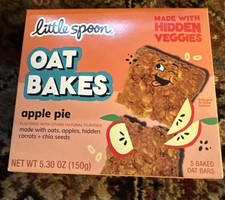 Little Spoon Oat Bakes APPLE PIE Box 5.30oz 5 Bars Made With Hidden Veggies