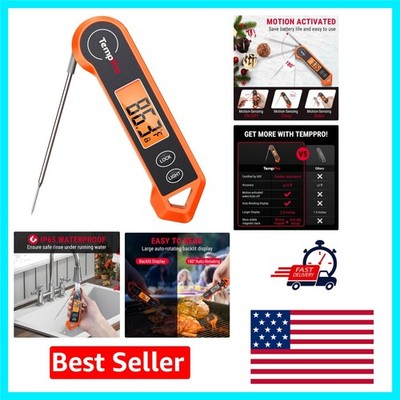 Digital Cooking Thermometer with Motion Sensor & Calibration - Waterproof Design
