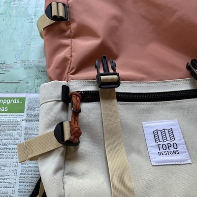 Topo Designs Rover Pack 20L Coral /Beige Hiking Backpack Everyday EUC