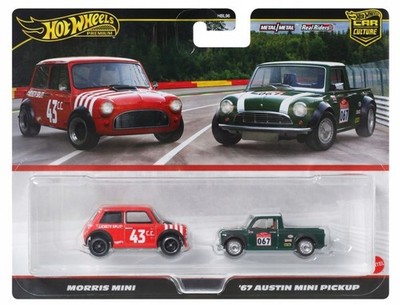 HOT WHEELS PREMIUM CULTURE CAR 2-pack Morris Mini / '67 Austin Mini Pickup JBK97