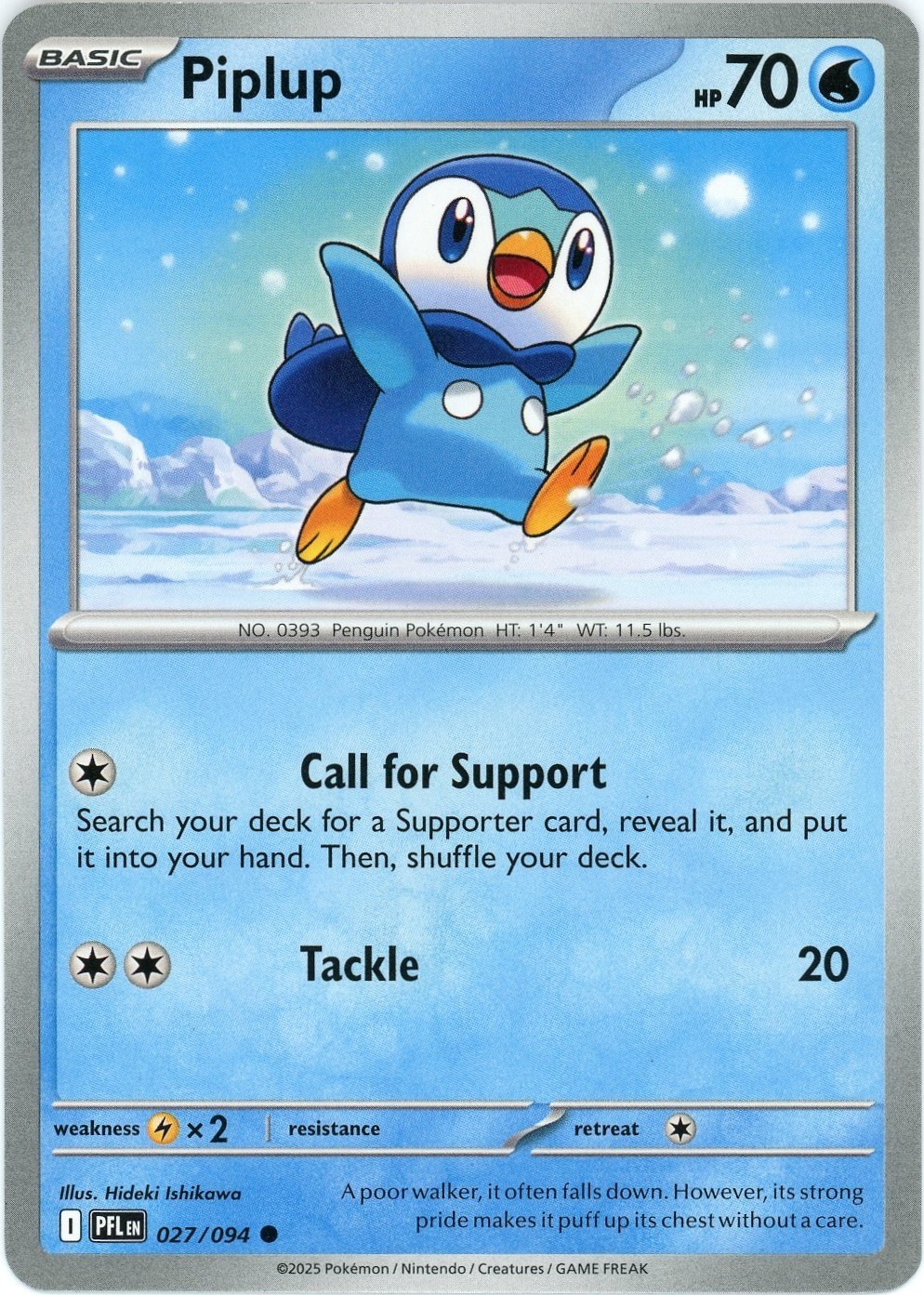 Piplup 027/094 - ME02 Phantasmal Flames PFL - Pokemon - NM/M English