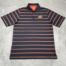 Oklahoma State Cowboys Shirt Mens L Black NCAA Golf Antigua Performance Polo