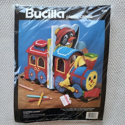 Bucilla Plastic Canvas Storybook Express Bookends Train Bedroom Nursery kit Vitg
