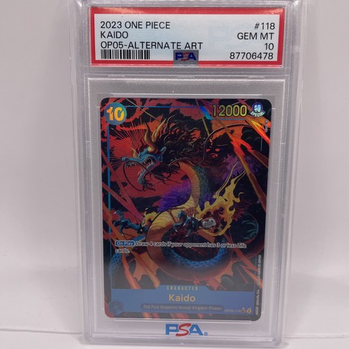 2023 One Piece Kaido Awakening Of New Era OP05-118 SEC Alt Art PSA 10 ENGLISH - Afbeelding 1 van 3