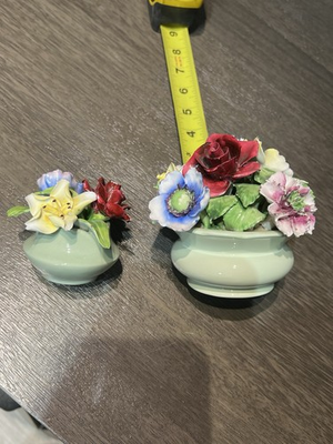 #ad Kew Royal Bone China Made In England Set Of 2 Handmade Floral Pieces $29.99