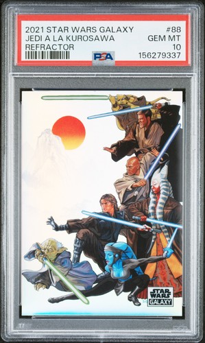 2021 TOPPS CHROME STAR WARS GALAXY REFRACTOR #88 JEDI A LA KUROSAWA PSA 10