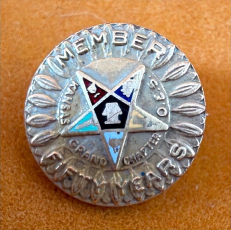 vintage Order of the Eastern Star (OES) 50-Year Member pin