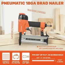 Pneumatic 18GA 2 in 1 Nail Gun and Crown Stapler With Carrying Case easeworktool