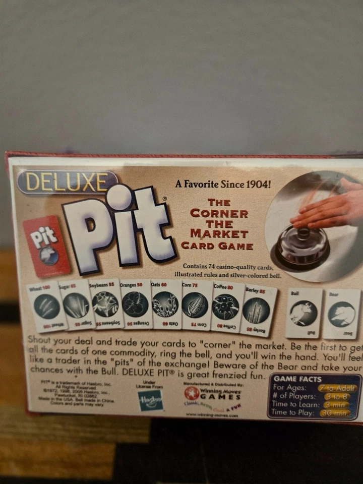 Pit Deluxe Card Game 2005 by Winning Moves Games New in Shrink Wrap - Image 2 of 2