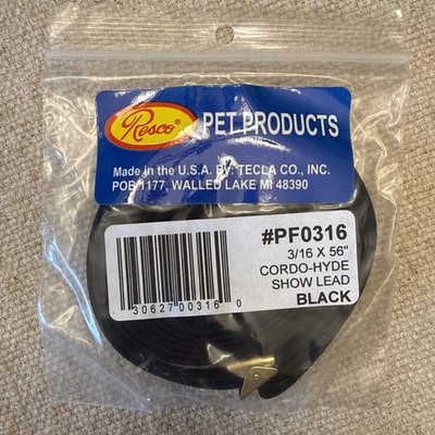 NEW Resco Show Lead, 3/16'' X 56'' Black Cordo-Hyde #PF0316